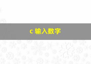 c 输入数字